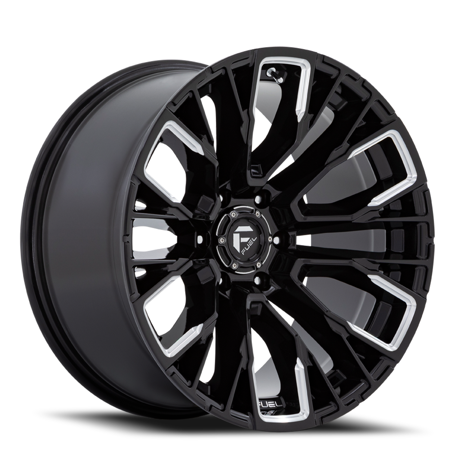 Fuel Off-Road Rebar 6 D849 20x10 -18 6x139.7mm 106.1mm Gloss Black Milled