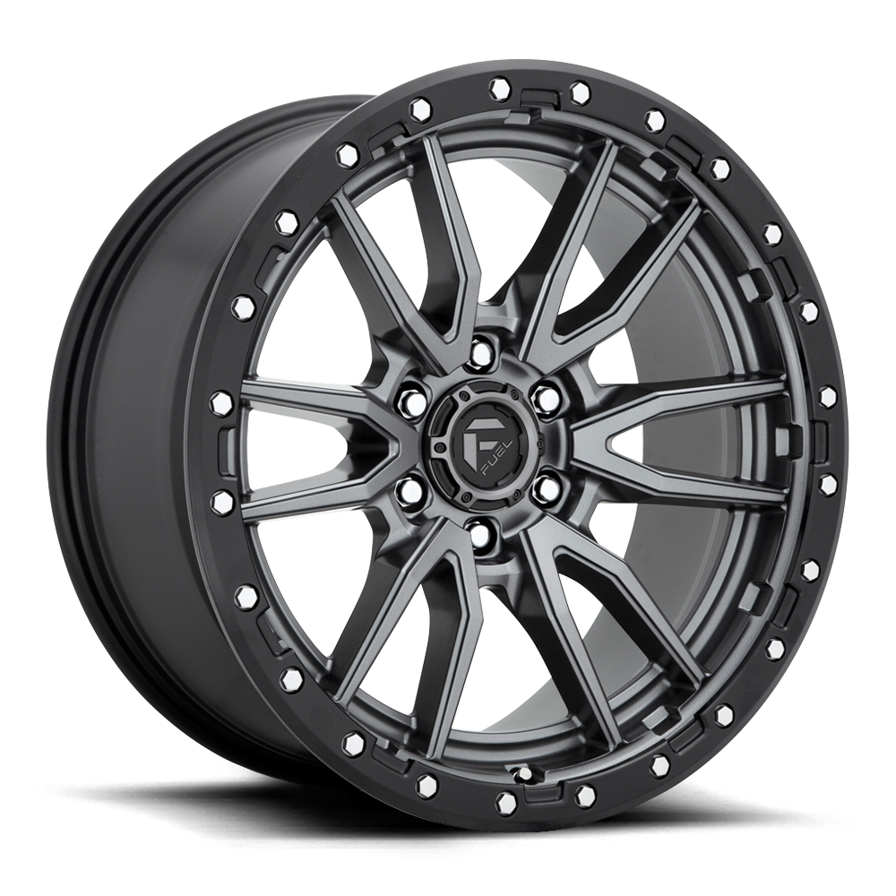 Fuel Off-Road Rebel D680 22x12 -44 6x135mm 87.1mm Matte Gunmetal Black Bead Ring