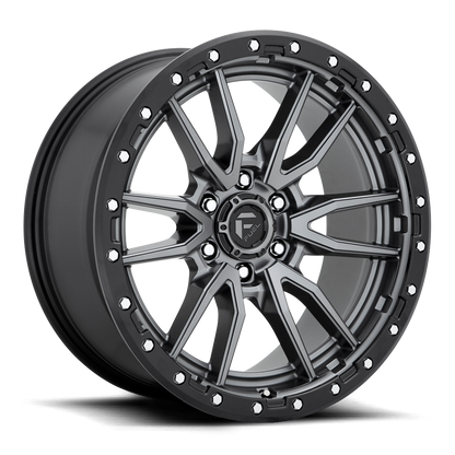 Fuel Off-Road Rebel D680 18x9 -12 6x139.7mm 106.1mm Matte Gunmetal Black Bead Ring