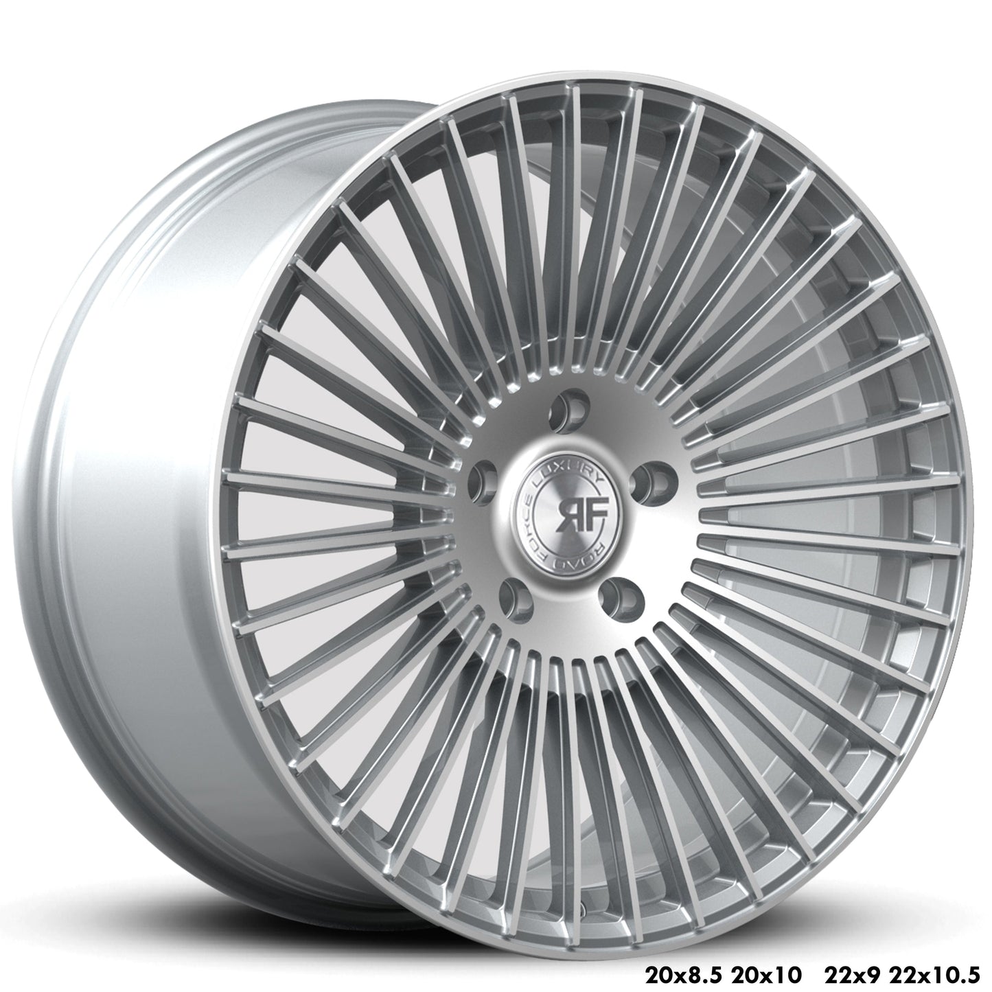 22" Road Force RF35 Silver Machine Face 5x112 (Set of 4)