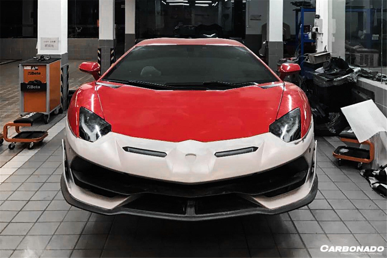 2011-2021 Lamborghini Aventador LP700 LP740 LP750 Coupe/Roadster SVJ Style Part Dry Carbon Fiber Front Bumper - Carbonado