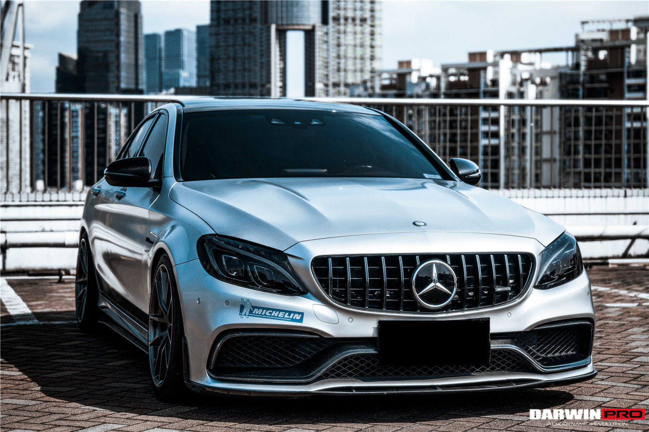 2015-2021 Mercedes Benz W205 C63/S AMG Sedan BKSS Style Carbon Fiber Front Lip - DarwinPRO Aerodynamics