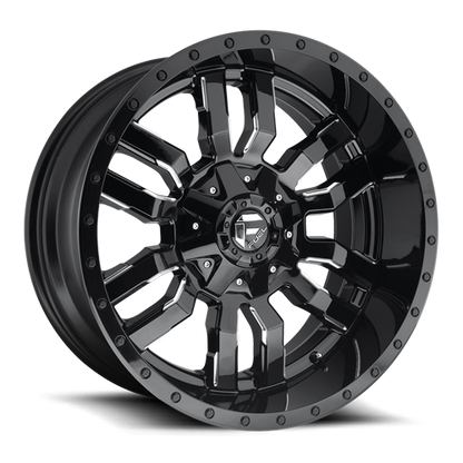 Fuel Off-Road Sledge D595 20x10 -18 8x180mm 124.3mm Gloss Black Milled
