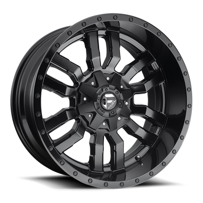 Fuel Off-Road Sledge D596 20x9 +1 5x139.7/5x150mm 110.1mm Matte Black Gloss Black Lip