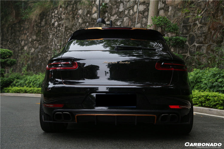 2014-2017 Porshe Macan GTS/Turbo/S ATS Style Carbon Fiber Rear Diffuser w/ Caps - Carbonado