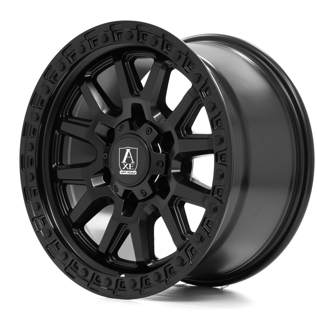 AXE WHEELS TOYO SATIN BLACK 17x9 ET0 6x139 (Square Set of 4)
