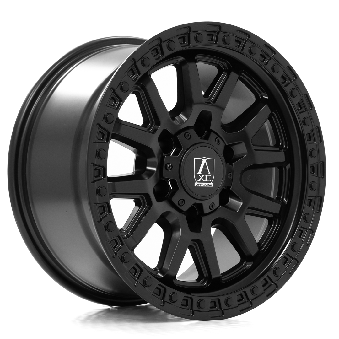 AXE WHEELS TOYO SATIN BLACK 17x9 ET0 6x139 (Square Set of 4)