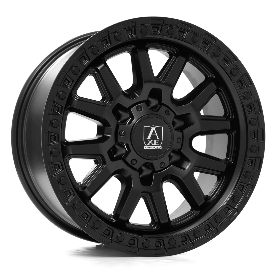 AXE WHEELS TOYO SATIN BLACK 17x9 ET0 6x139 (Square Set of 4)