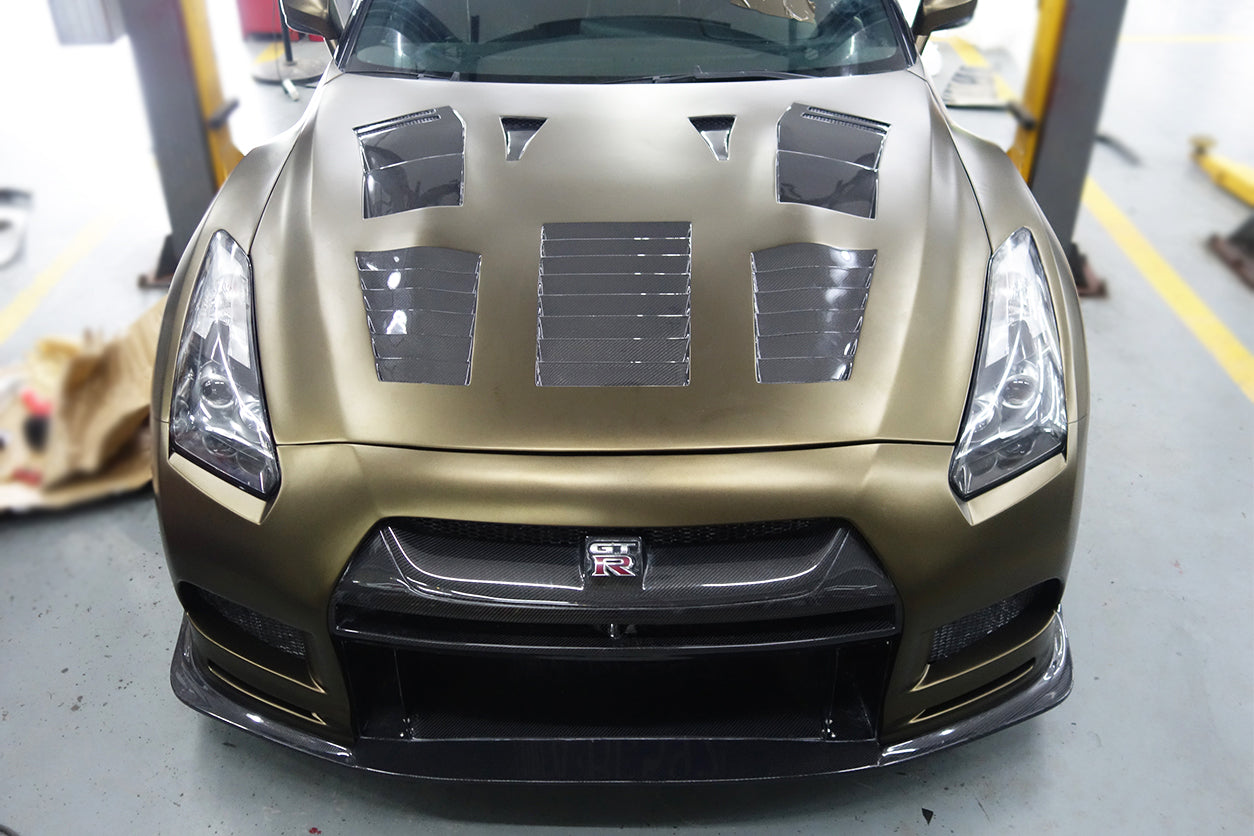 2009-2016 Nissan GTR R35 CBA & DBA TP-2 Style Carbon Fiber Hood - Carbonado