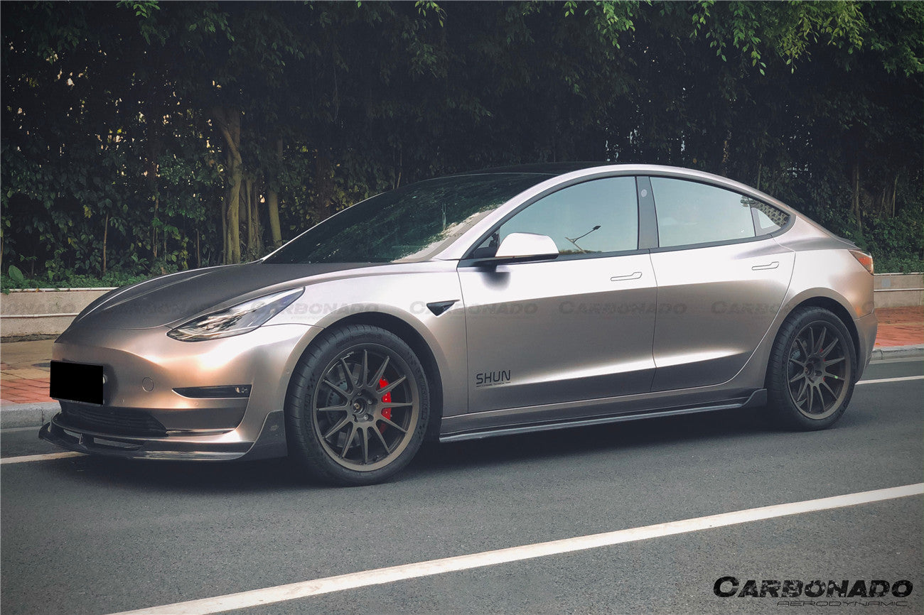 2017-2023 Tesla Model 3 VRS Style Carbon Fiber Side Skirts