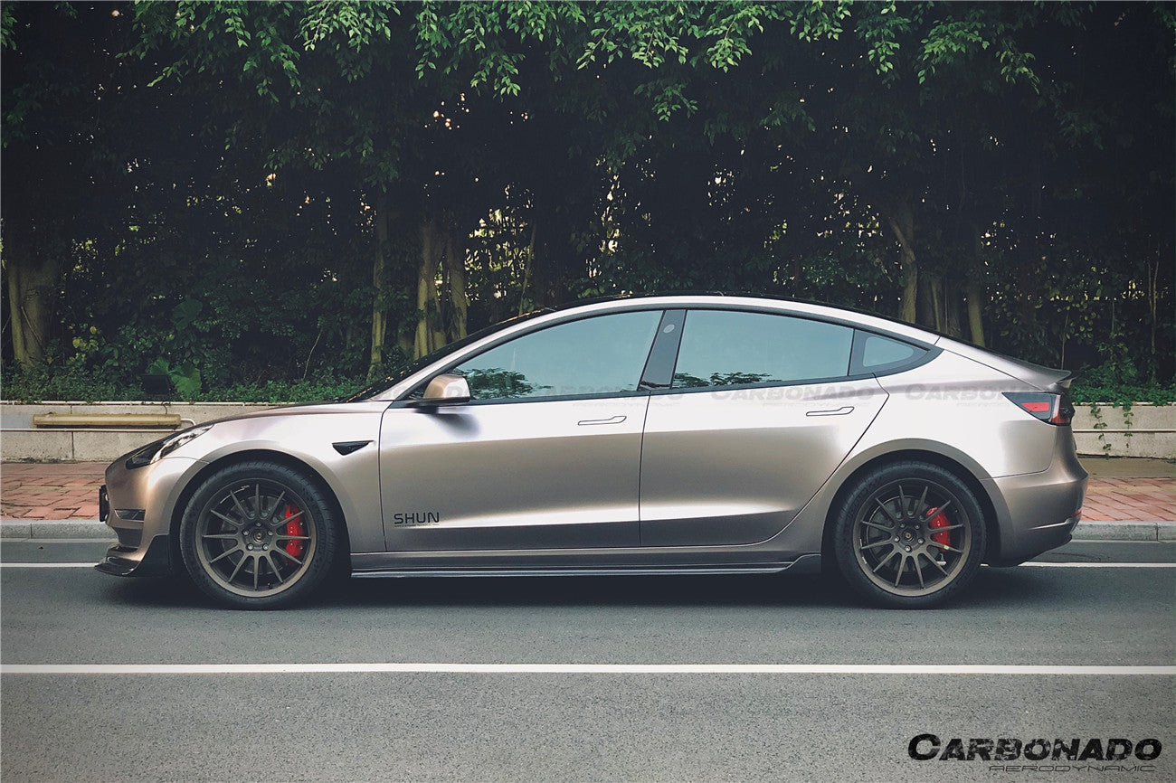 2017-2023 Tesla Model 3 VRS Style Carbon Fiber Side Skirts