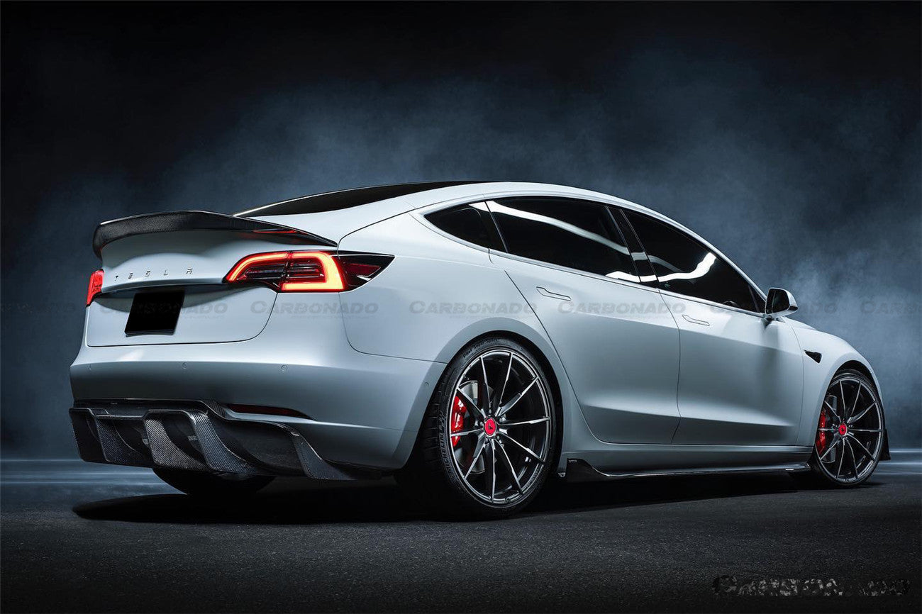 2017-2023 Tesla Model 3 VRS Style Carbon Fiber Side Skirts