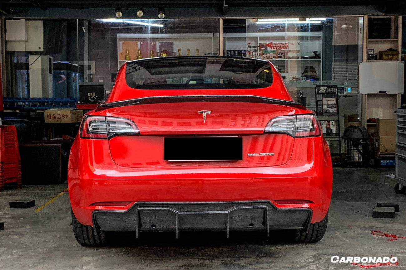 2017-2023 Tesla Model 3 VRS Style Carbon Fiber Rear Lip Diffuser