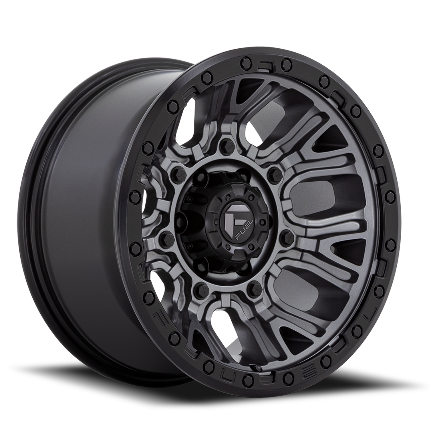 Fuel Off-Road Traction D825 17x9 +1 5x127mm 71.5mm Matte Gunmetal Black Ring