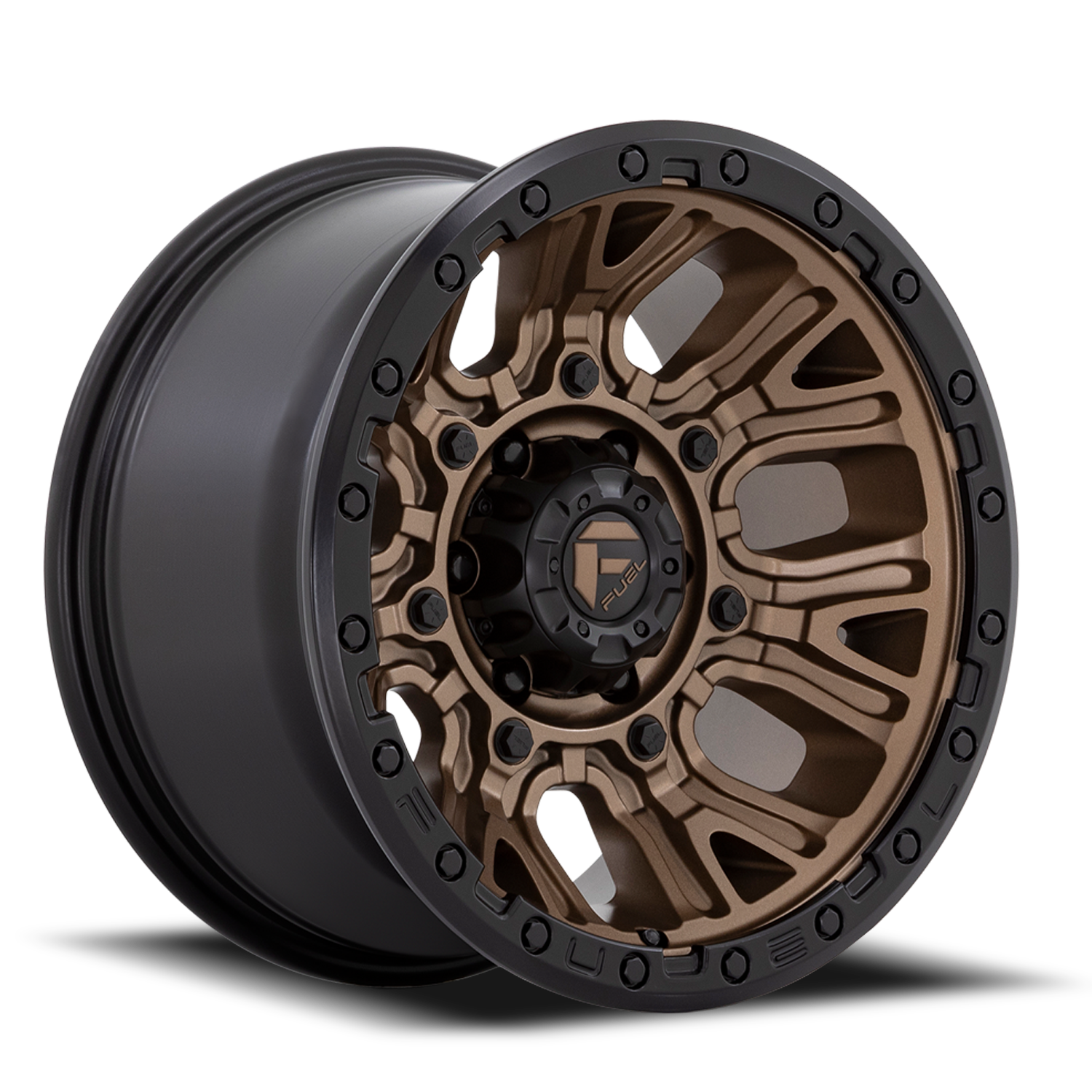 Fuel Off-Road Traction D826 20x10 -18 6x139.7mm 106.1mm Matte Bronze Black Ring