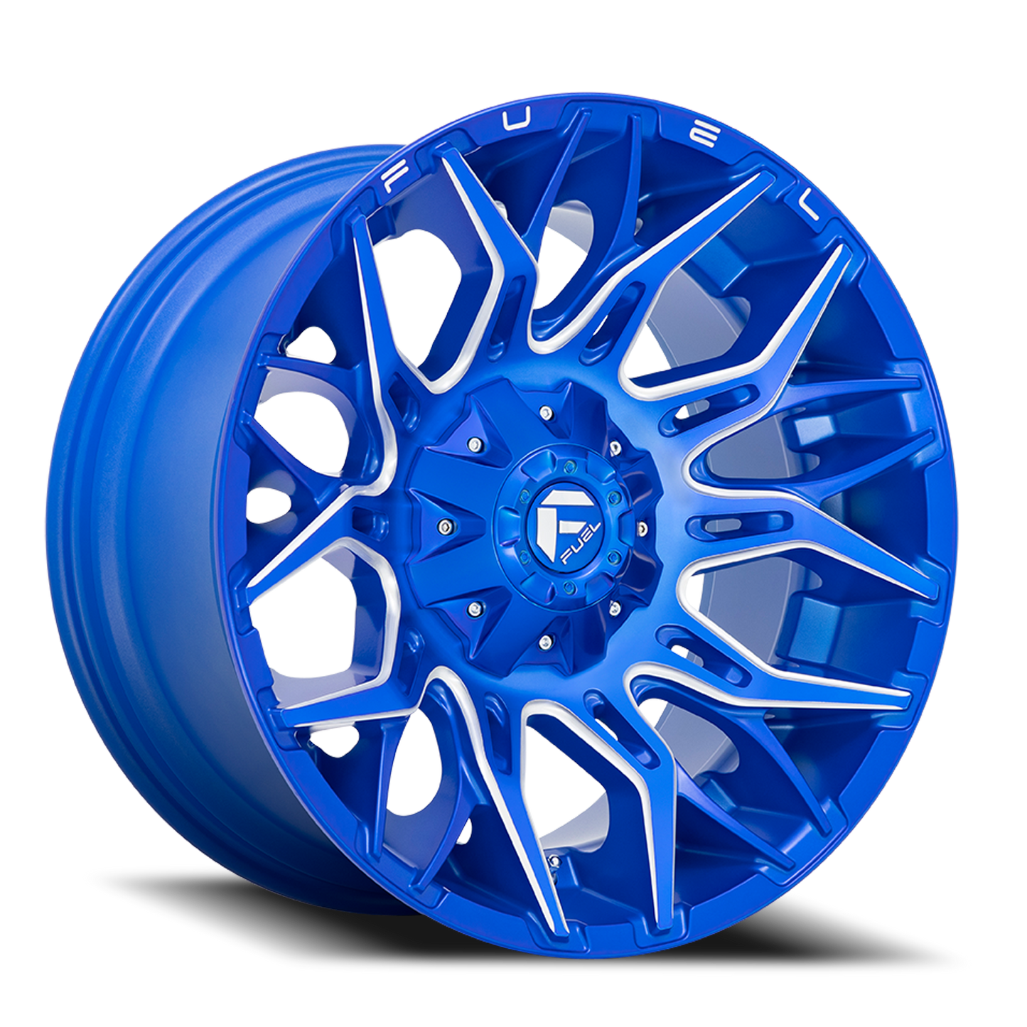 Fuel Off-Road Twitch D770 20x10 -18 8x180mm 124.3mm Anodized Blue Milled