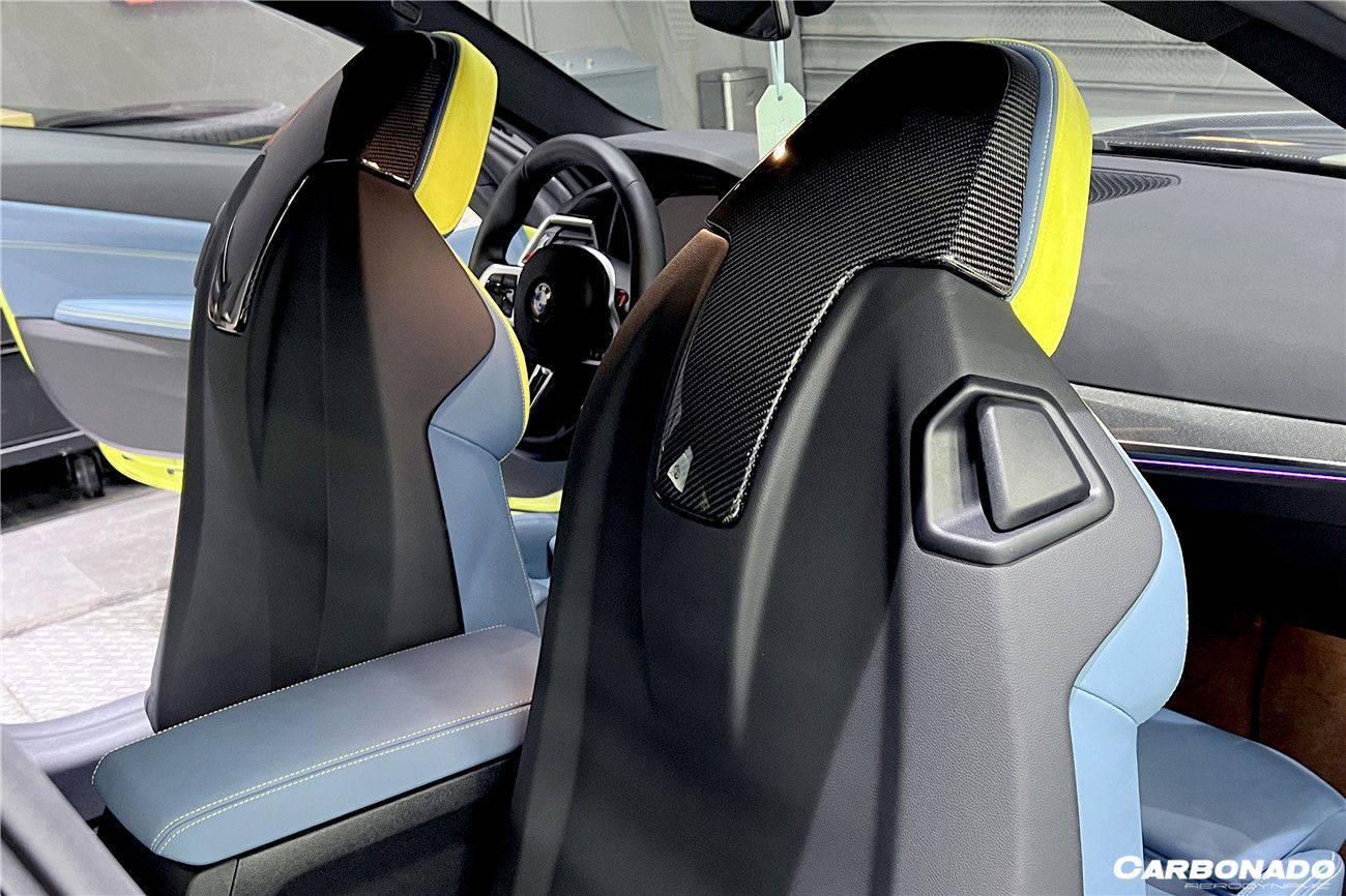 2021-UP BMW M4 & M3 G82 G83 G80 OE Style Carbon Fiber UP Seat-back Cover - Carbonado