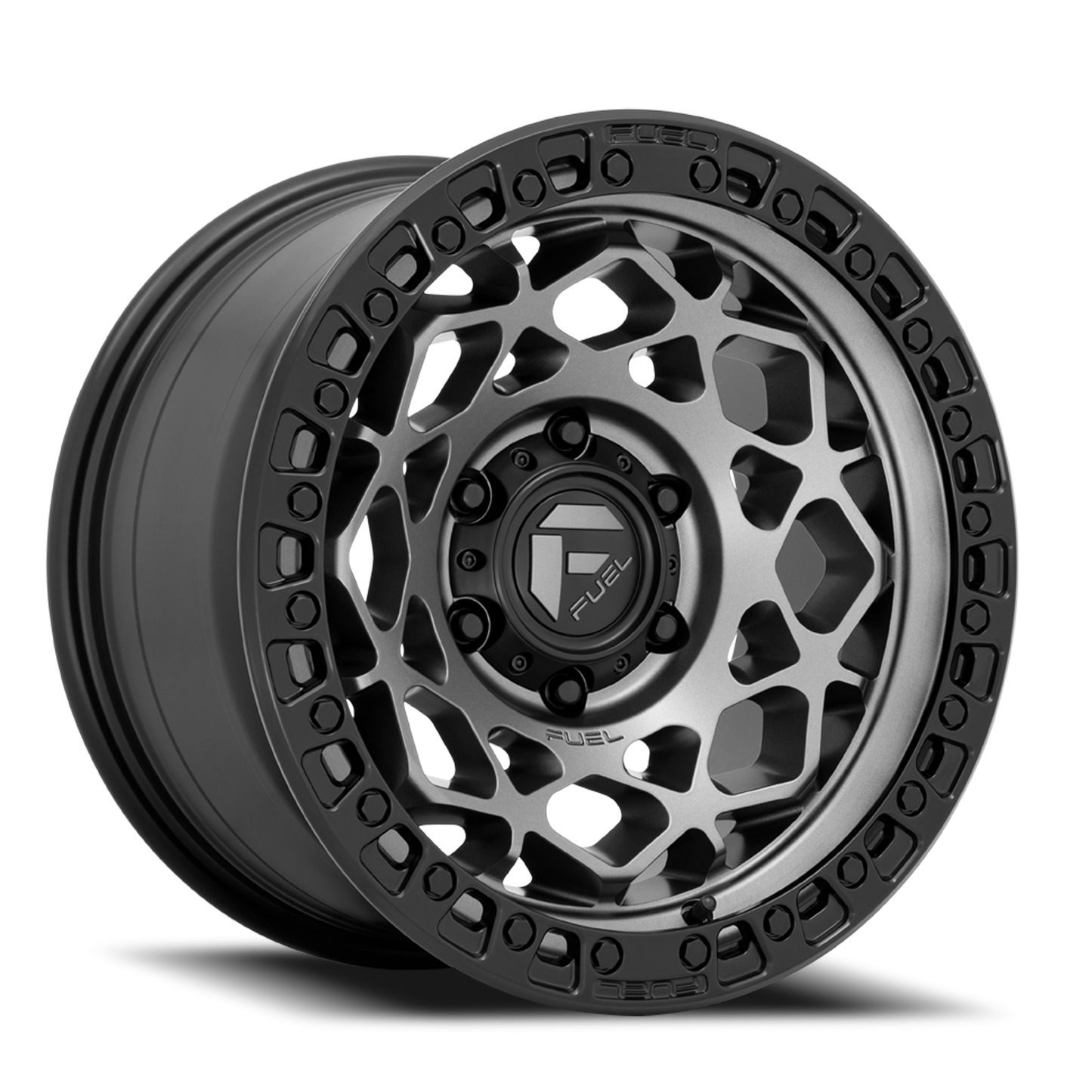 Fuel Off-Road Unit D784 17x9 +1 6x139.7mm 106.1mm Gunmetal Matte Black Ring