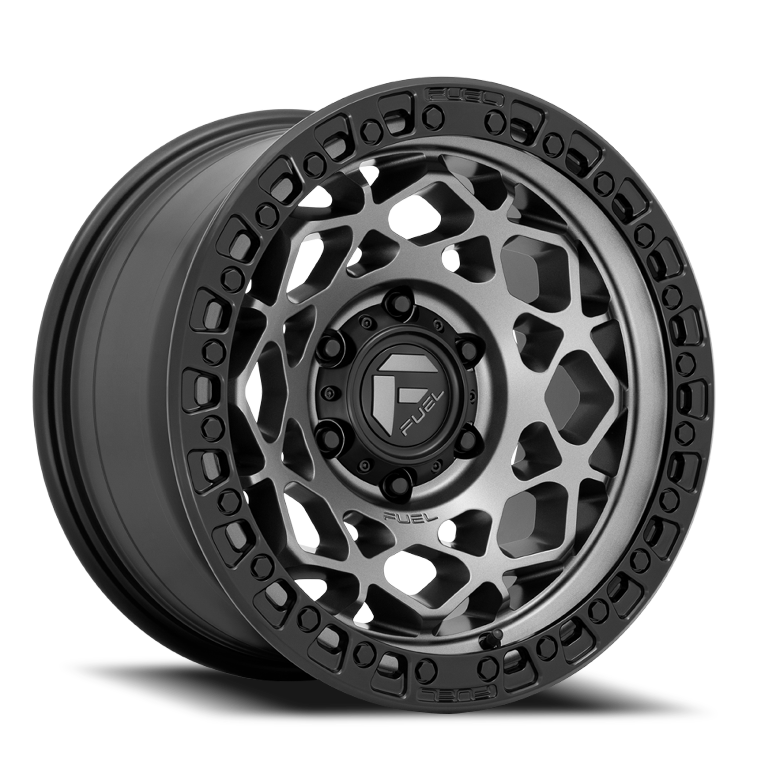 Fuel Off-Road Unit D784 17x9 +1 6x139.7mm 106.1mm Gunmetal Matte Black Ring