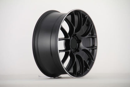 E060 Satin Black Machined Lip 19x8.5 ET40 5.114 - Square Set (4 Wheels)