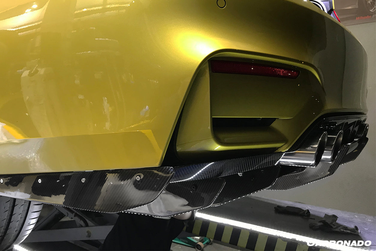 2014-2020 BMW M3 F80 & M4 F82 VA Style Carbon Fiber Rear Diffuser w/ Lip - Carbonado
