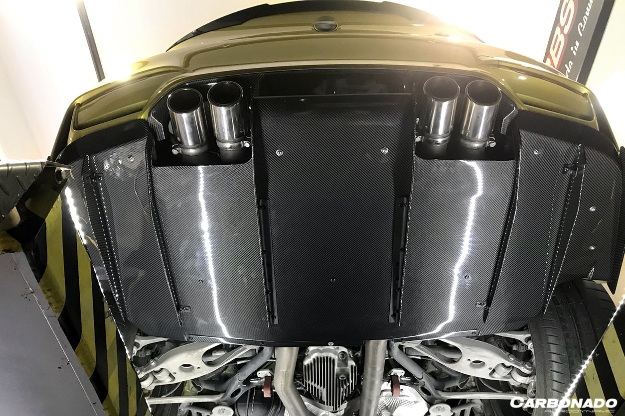 2014-2020 BMW M3 F80 M4 F82 VA Style Carbon Fiber Rear Diffuser w/ Lip - Carbonado Aero