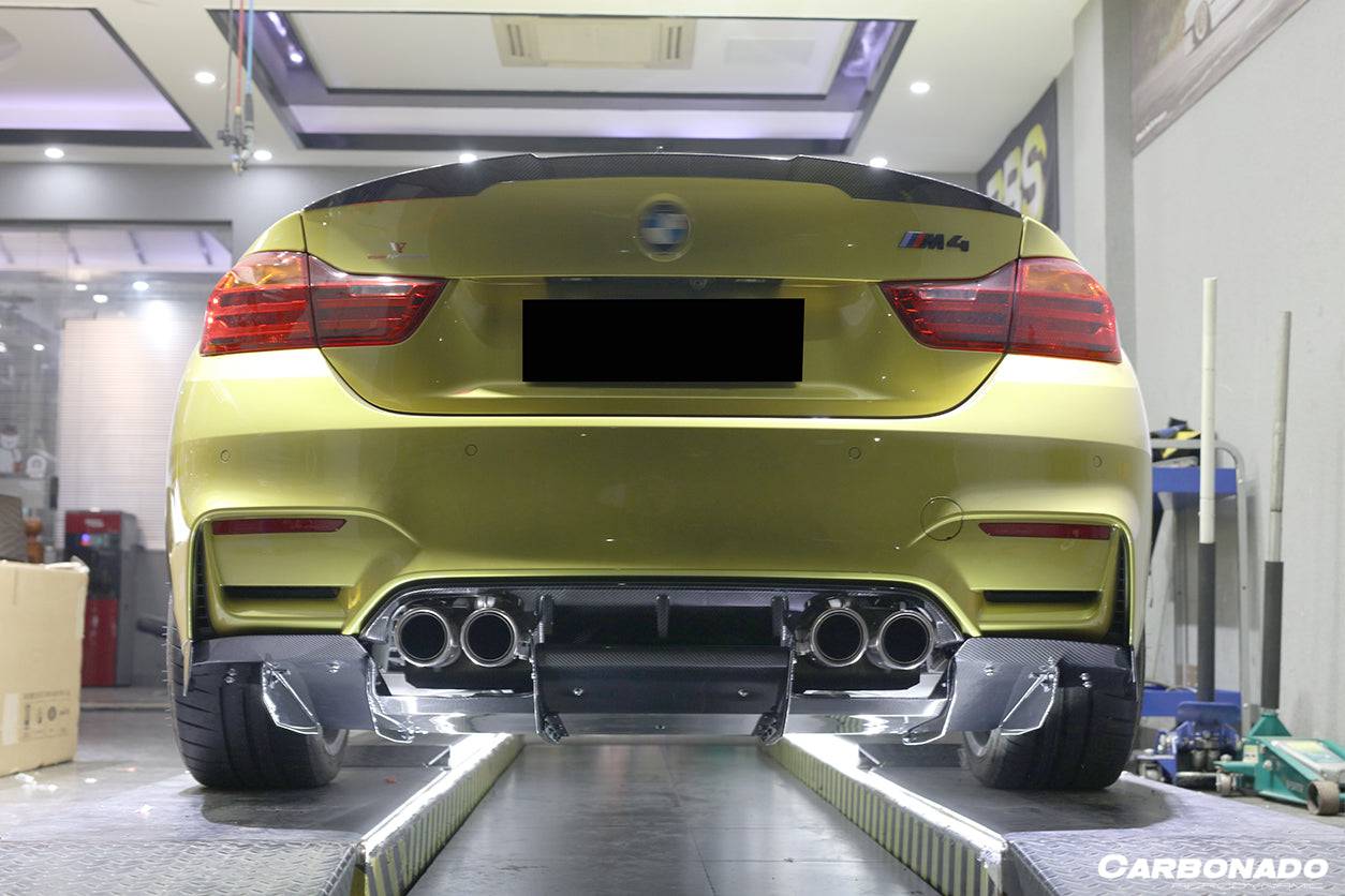 2014-2020 BMW M3 F80 M4 F82 VA Style Carbon Fiber Rear Diffuser w/ Lip - Carbonado Aero