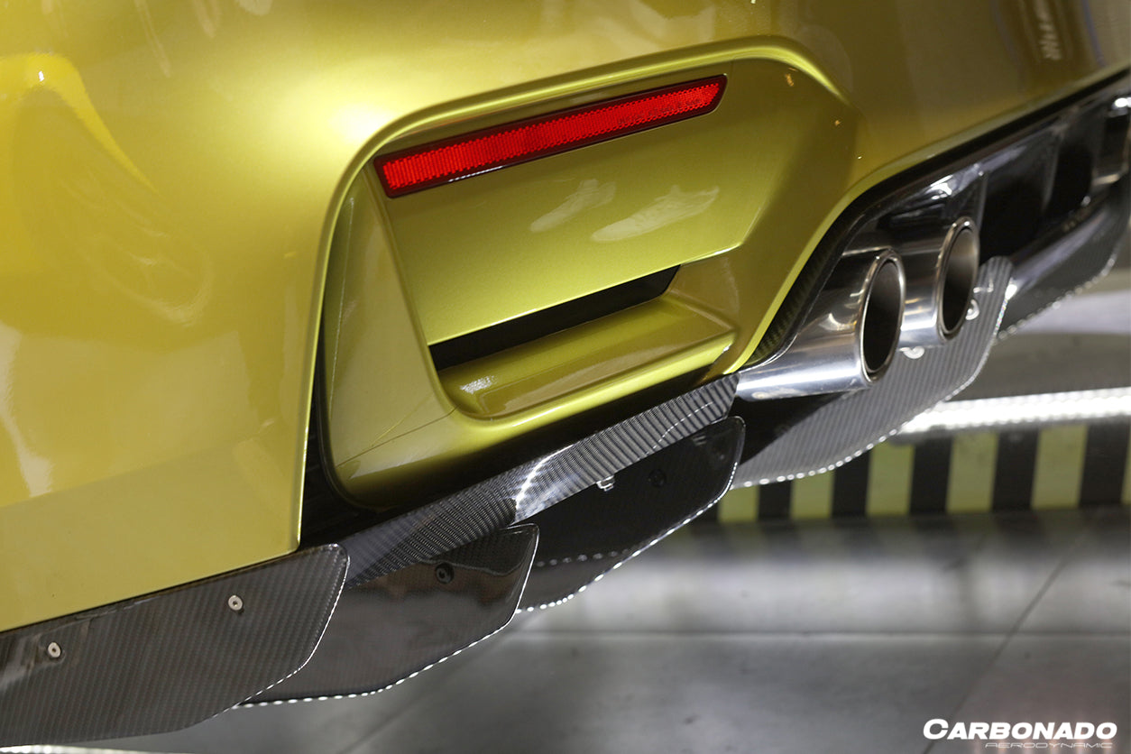 2014-2020 BMW M3 F80 & M4 F82 VA Style Carbon Fiber Rear Diffuser w/ Lip - Carbonado