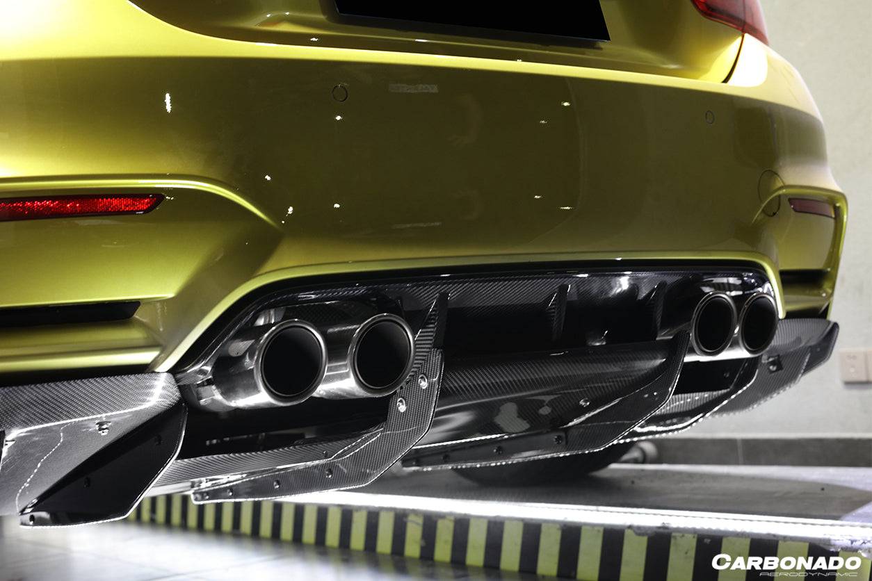 2014-2020 BMW M3 F80 M4 F82 VA Style Carbon Fiber Rear Diffuser w/ Lip - Carbonado Aero