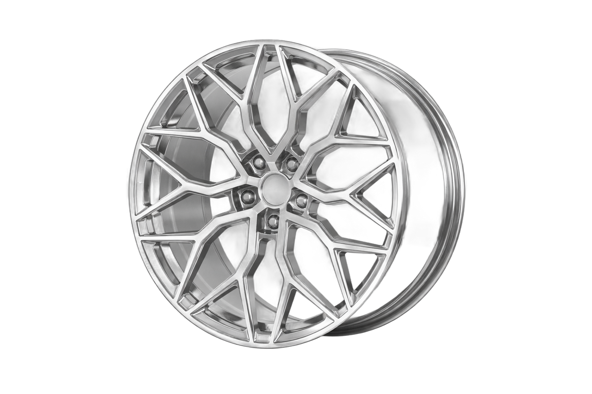 E028 Silver Machined Face 19x8.5 ET35 / 19x9.5 ET35 5x114.3 — Staggered Set of 4