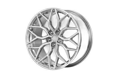 E028 Silver Machined Face 19x8.5 ET35 / 19x9.5 ET35 5x114.3 — Staggered Set of 4