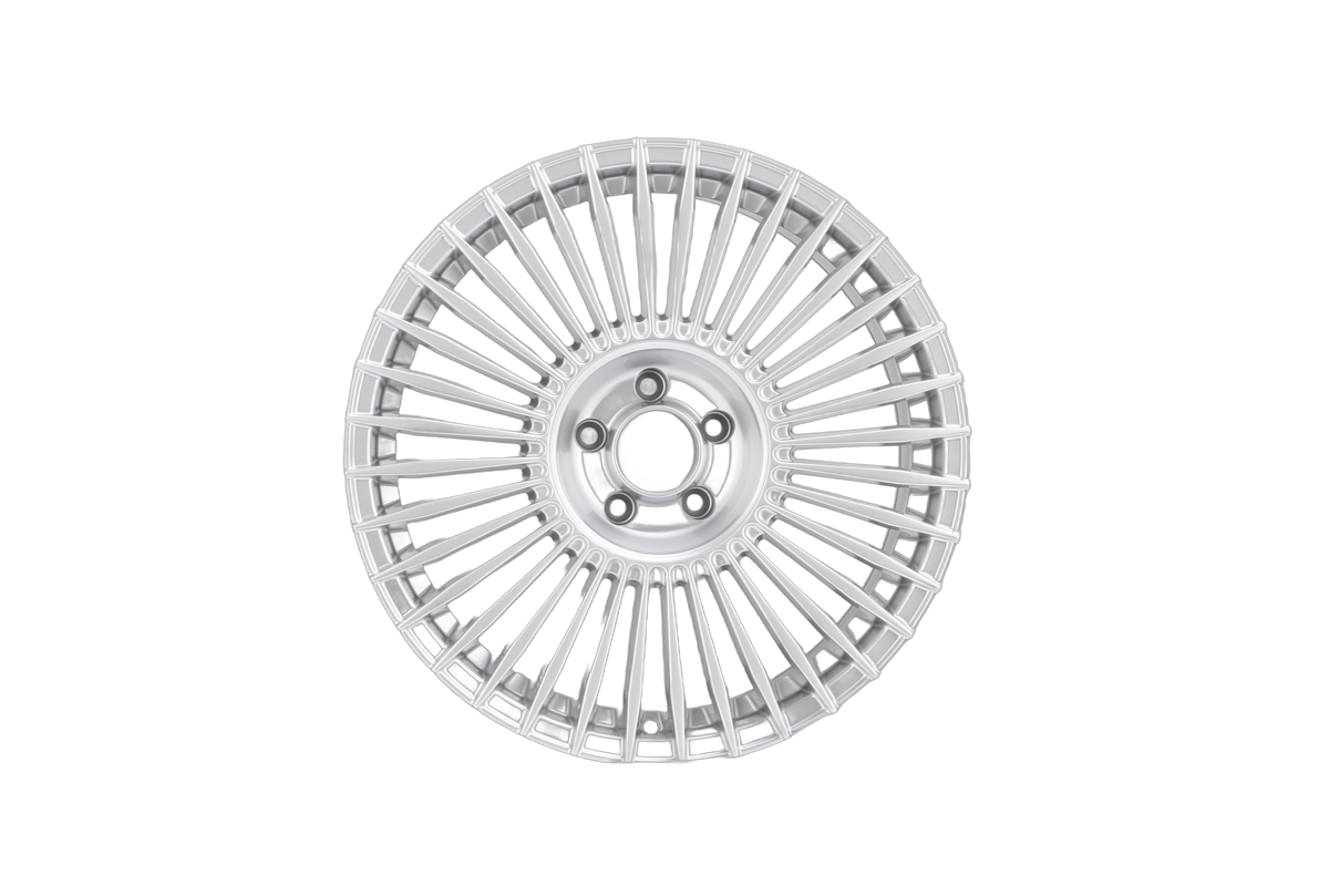 E042 Hyper Silver 19x8.5 ET30 / 19x9.5 ET35 5x112 — Staggered Set of 4