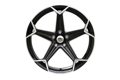 E1005 Black Machined Face 20x8.5 ET30 / 20x9.5 ET35 5x112 — Staggered Set of 4