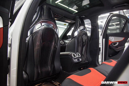 2015-2018 Mercedes Benz C63/S/CLA45 AMG Sedan Carbon Fiber Seat-back Cover - DarwinPRO Aerodynamics