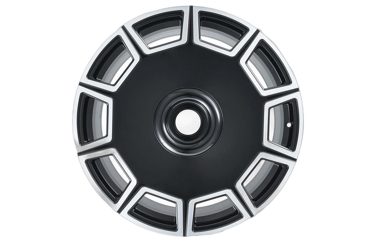 E485 Black Machined Face 20x9 ET25 / 20x10 ET35 5x112 — Staggered Set of 4