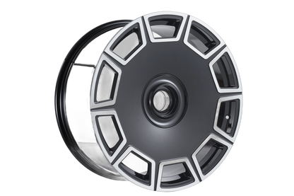 E485 Black Machined Face 20x9 ET25 / 20x10 ET35 5x112 — Staggered Set of 4