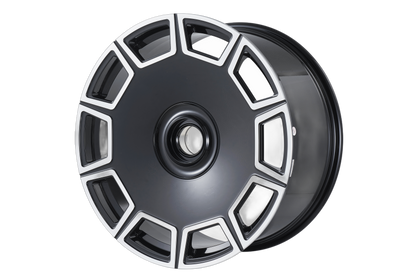 E485 Black Machined Face 20x9 ET25 / 20x10 ET35 5x112 — Staggered Set of 4