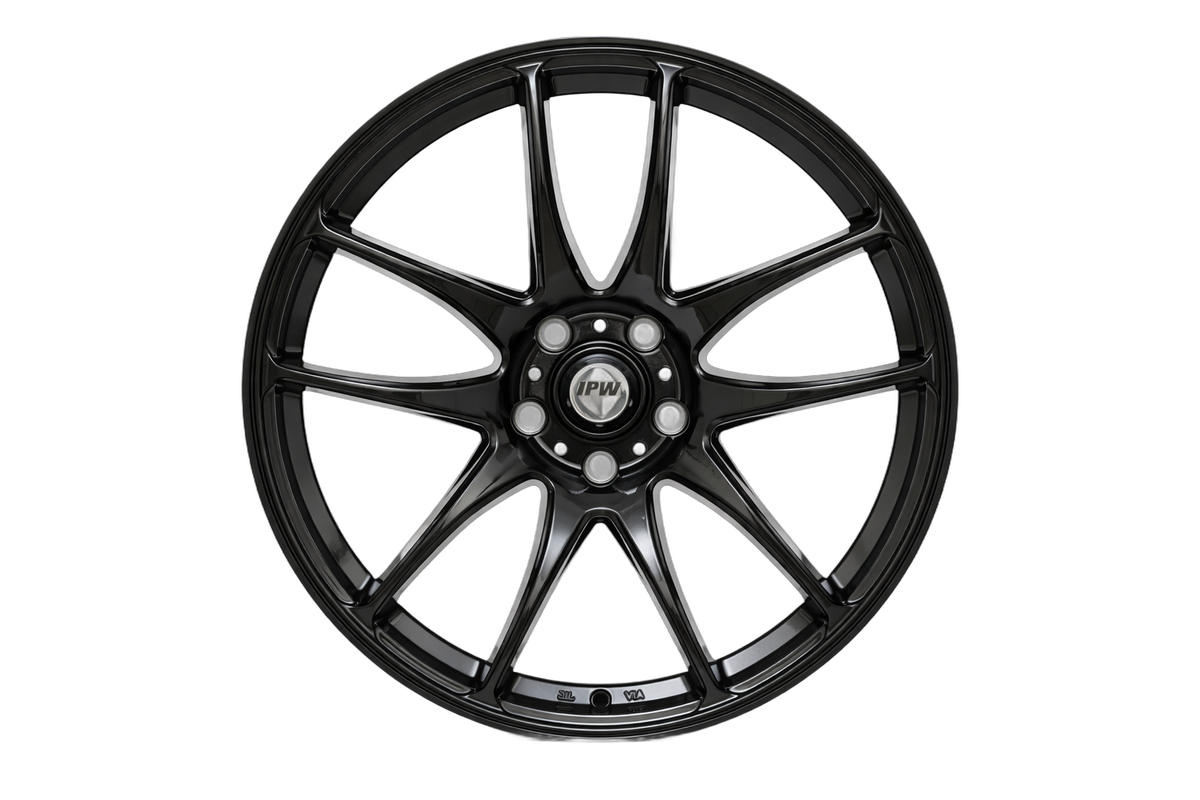 E520 Gloss Black 19x8.5 ET35 / 19x9.5 ET35 5x112 — Staggered Set of 4