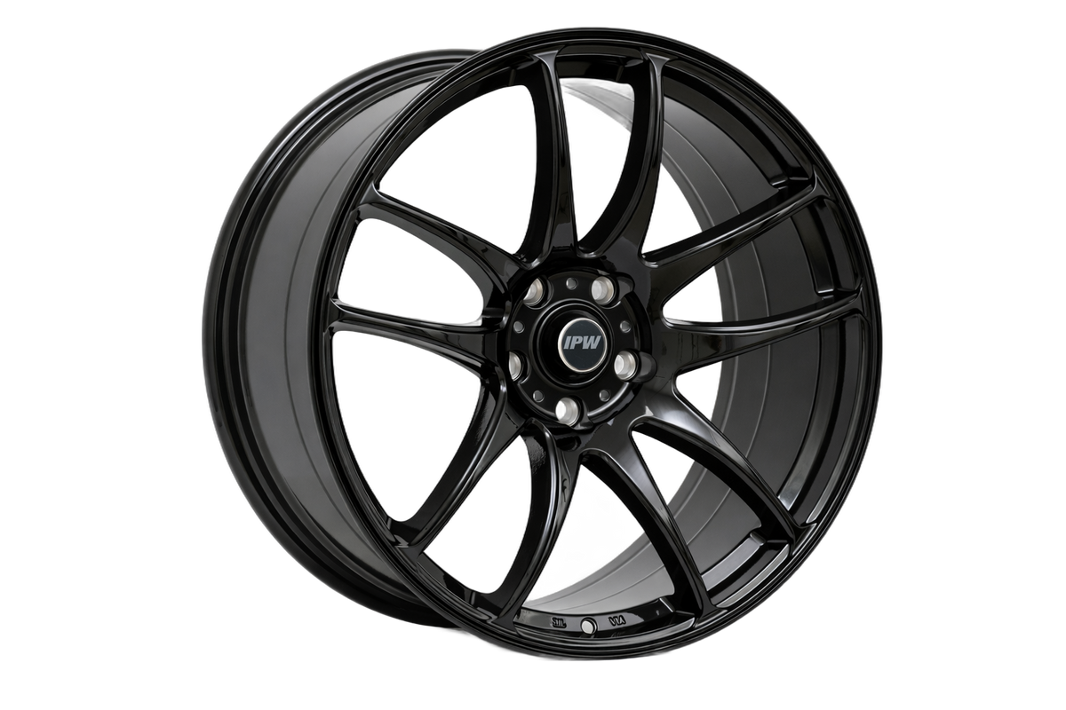 E520 Gloss Black 19x8.5 ET35 / 19x9.5 ET35 5x112 — Staggered Set of 4