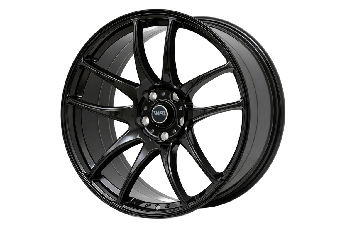 E520 Gloss Black 19x8.5 ET35 / 19x9.5 ET35 5x112 — Staggered Set of 4