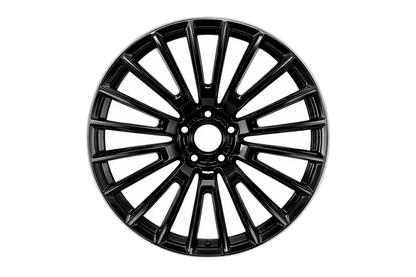 E8001 Gloss Black 22x9 ET35 / 22x11.5 ET45 5x112 — Staggered Set of 4