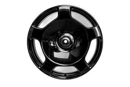 E832 Gloss Black 22x9 ET25 / 22x10.5 ET35 5x112 — Staggered Set of 4