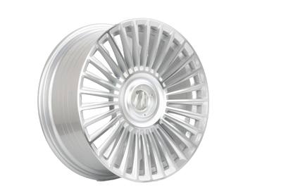E843 Silver Machined Face 22x9 ET25 / 22x10.5 ET38 5x112 — Staggered Set of 4