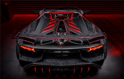 2011-2016 Lamborghini Aventador LP700 Roadster SV-BKSSII Style Wide Body Carbon Fiber Aero Full Kit - DarwinPRO Aerodynamics