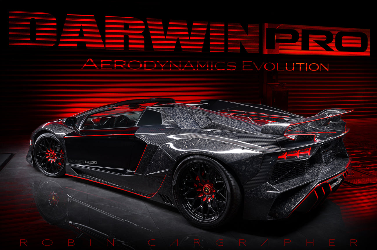 2011-2016 Lamborghini Aventador LP700 Roadster SV-BKSSII Style Engine Hood And Wing - DarwinPRO Aerodynamics