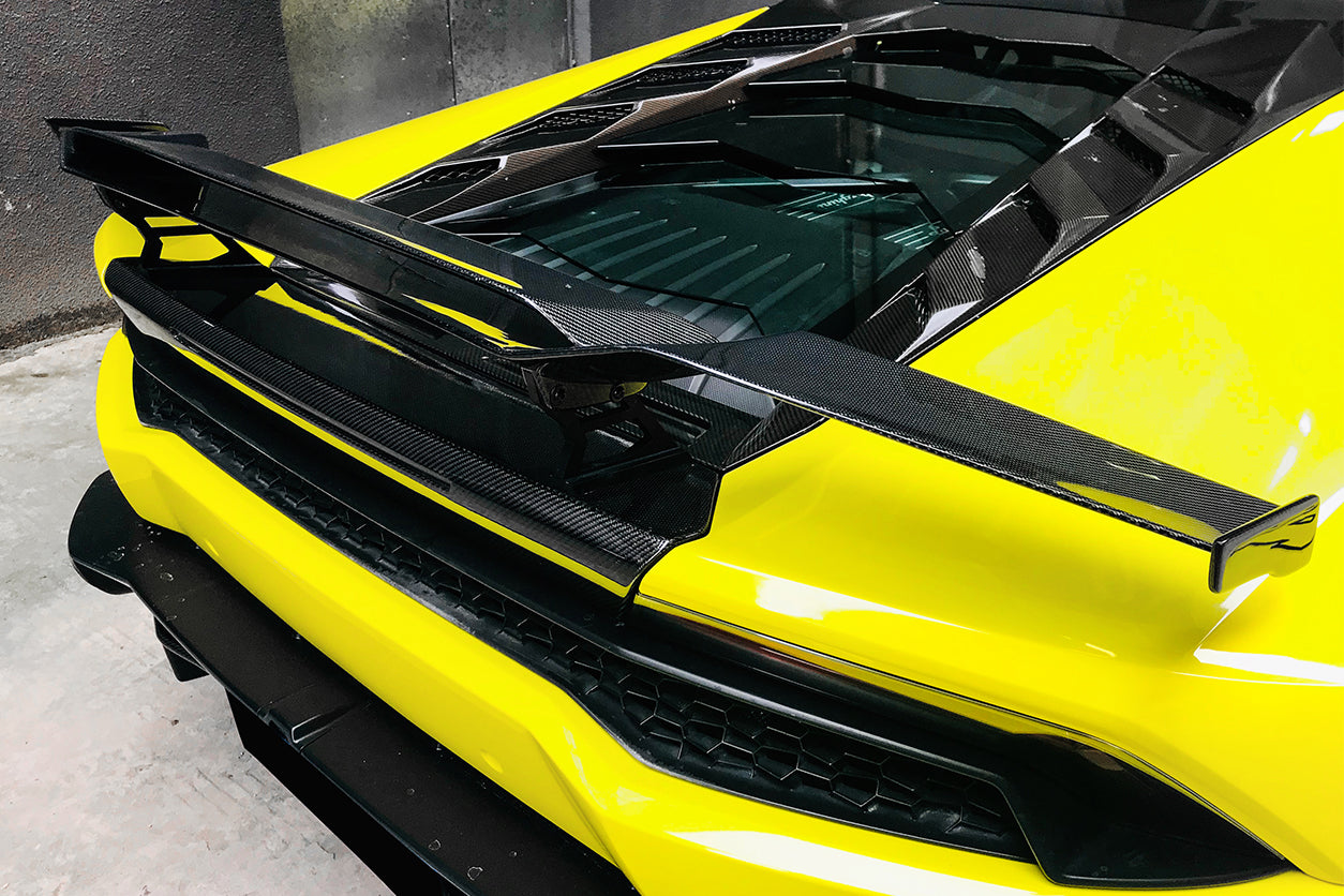 2015-2020 Lamborghini Huracan LP610/LP580 MD Style Carbon Fiber Trunk Spoiler w/ Base - Carbonado