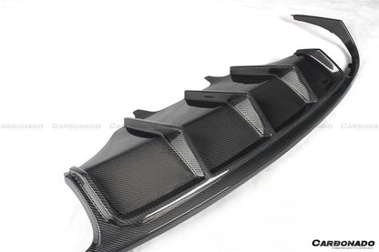 2014-2017 Porshe Macan GTS/Turbo/S ATS Style Carbon Fiber Rear Diffuser w/ Caps - Carbonado