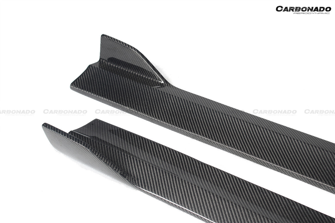 2014-2017 Porshe Macan GTS/Turbo/S ATS Style Carbon Fiber Side Skirts - Carbonado
