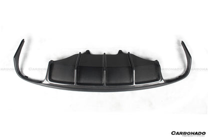 2014-2017 Porshe Macan GTS/Turbo/S ATS Style Carbon Fiber Rear Diffuser w/ Caps - Carbonado