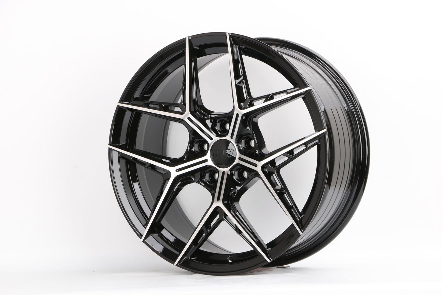 E032 Black Machined Face 18x8.5 ET35 5x112 - Square Set (4 Wheels)